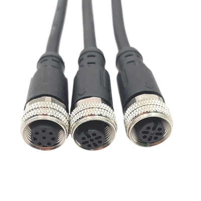 Varón impermeable de las asambleas de cable M12 a la hembra con 4 Pin 8 Pin Connector
