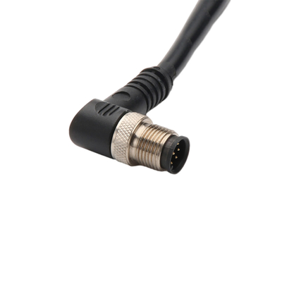 Cable de alambre eléctrico de ángulo recto con IP67 Pin 4 Pin Connector del Pin 3 de la prenda impermeable M12 2