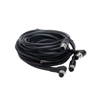 Solas asambleas de cable terminadas rectas de la prenda impermeable de la coleta con la chaqueta de PVC del 1M BK 4C×AWG22