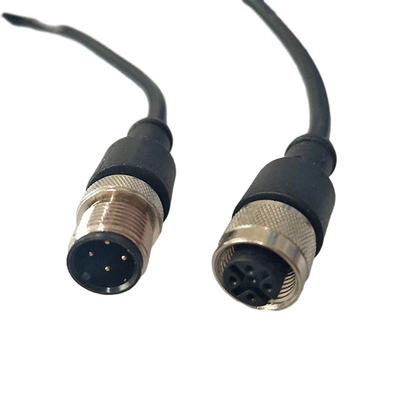 Varón de la longitud del cable el 100cm de Phoenix M12 del tornillo de metal al negro femenino con la cubierta de PVC