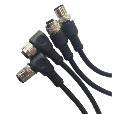 Varón de la longitud del cable el 100cm de Phoenix M12 del tornillo de metal al negro femenino con la cubierta de PVC