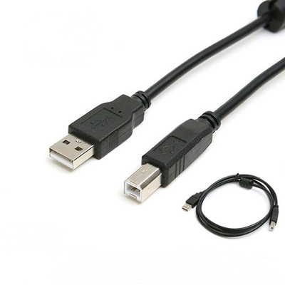 Cable de alta velocidad negro del USB, varón a una impresora de sexo femenino Cord de 2,0 USB