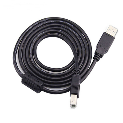 Cable de alta velocidad negro del USB, varón a una impresora de sexo femenino Cord de 2,0 USB