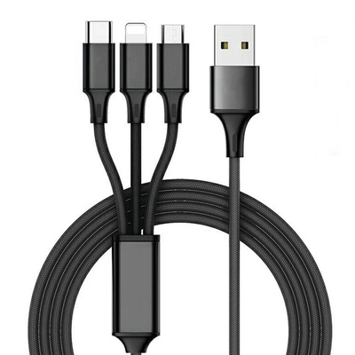 3 en 1 dato de la carga por USB 2.4A telegrafíe el tipo ODM portuario multi del OEM de la función de C