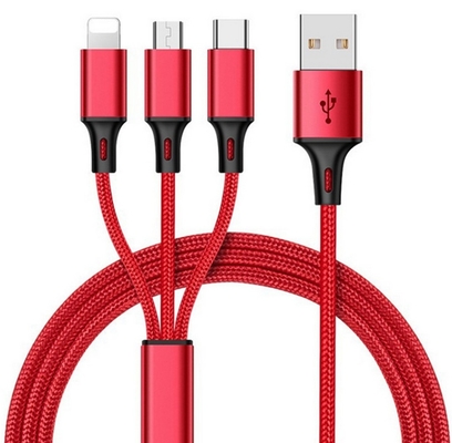 3 en 1 dato de la carga por USB 2.4A telegrafíe el tipo ODM portuario multi del OEM de la función de C
