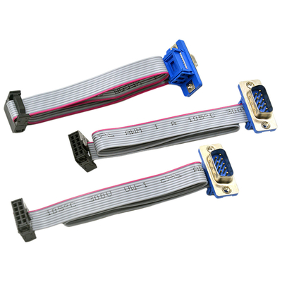 DB plano 9 Pin Male To Female Connector de la asamblea de cable de cinta de la longitud de los 30cm