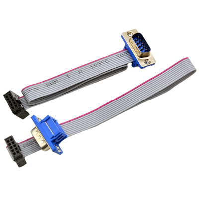 DB plano 9 Pin Male To Female Connector de la asamblea de cable de cinta de la longitud de los 30cm