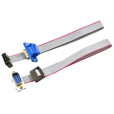 OEM 2,54 milímetros de la echada de cable de cinta IDC DB9 hembra-varón para el soporte del panel