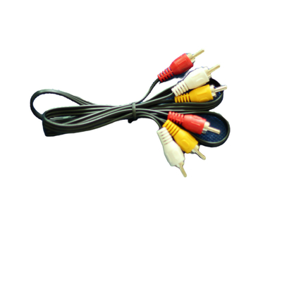 Color blanco amarillo rojo DC 3.5m m de los cables audios/video de 1 metro para el VCR de la TV