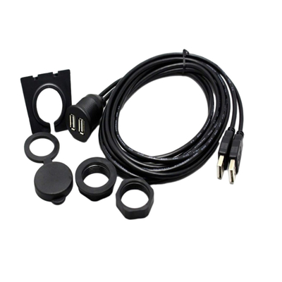 Cable dual del puerto de USB de la prenda impermeable USB2.0 1 metro para la motocicleta del coche