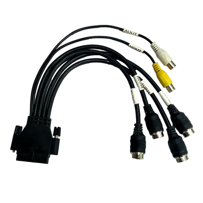 M12 modificados para requisitos particulares a las asambleas de cable de RCA Overmolding atornillan la fijación de color negro