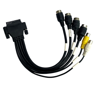 M12 modificados para requisitos particulares a las asambleas de cable de RCA Overmolding atornillan la fijación de color negro