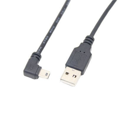 Cable de datos masculino de la carga por USB del USB 2,0 Mini With Right Angle Connector