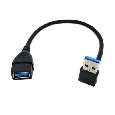 Cable de 90 del grado datos de ángulo recto de la carga por USB con el varón del USB 3,0 al adaptador hembra