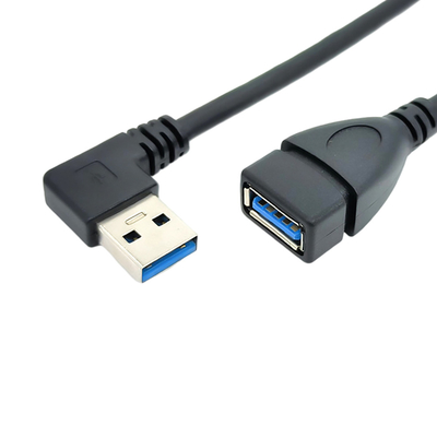 Cable de 90 del grado datos de ángulo recto de la carga por USB con el varón del USB 3,0 al adaptador hembra