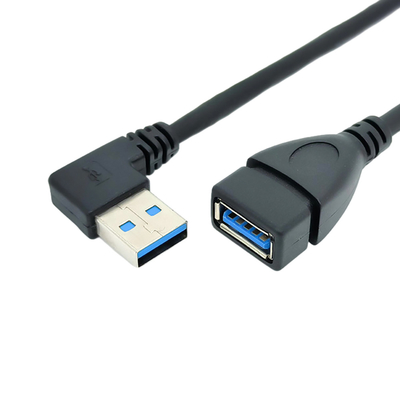 Cable de 90 del grado datos de ángulo recto de la carga por USB con el varón del USB 3,0 al adaptador hembra