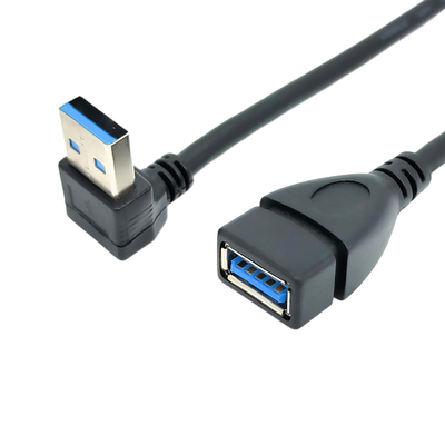 Cable de 90 del grado datos de ángulo recto de la carga por USB con el varón del USB 3,0 al adaptador hembra