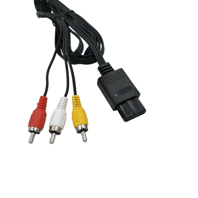 cable de audio y vídeo de los 6ft Gamecube, sistema de pesos americano de cordón compuesto para Nintendo 64 N64