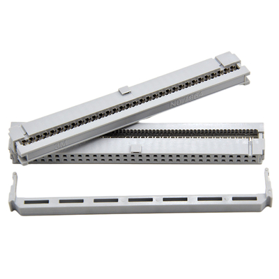 64 contacto Gray Insulation For Flat Cable del conector del Pin 2,54 milímetro IDC solo