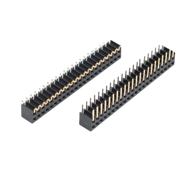Conector femenino de PCB de ángulo derecho recto 0.5A a 3A a través del agujero 2.54mm 2.0mm Pitch
