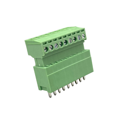 Conector de bloque de terminal conectable masculino femenino 3.81mm Pitch 2-16 pines enchufe en ángulo recto vertical