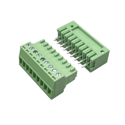 Conector de bloque de terminal conectable masculino femenino 3.81mm Pitch 2-16 pines enchufe en ángulo recto vertical