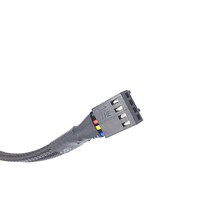 Protección Bylon 2.54mm Pitch 4 Pin Arneses de alambre 30cm longitud Color negro para el ventilador de la computadora