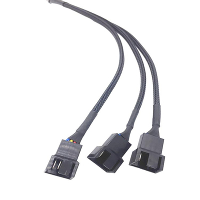 Protección Bylon 2.54mm Pitch 4 Pin Arneses de alambre 30cm longitud Color negro para el ventilador de la computadora