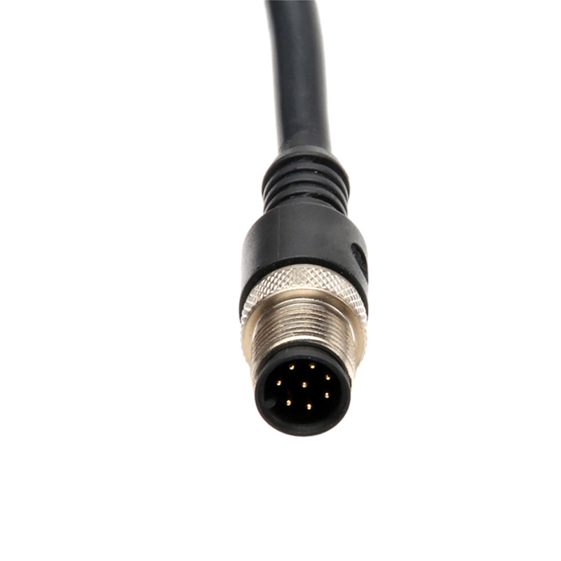 Cable de alambre eléctrico de ángulo recto con IP67 Pin 4 Pin Connector del Pin 3 de la prenda impermeable M12 2