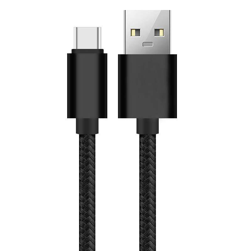 CE trenzado de nylon negro de RoHS del cable de datos de la carga por USB del color 3A certificado