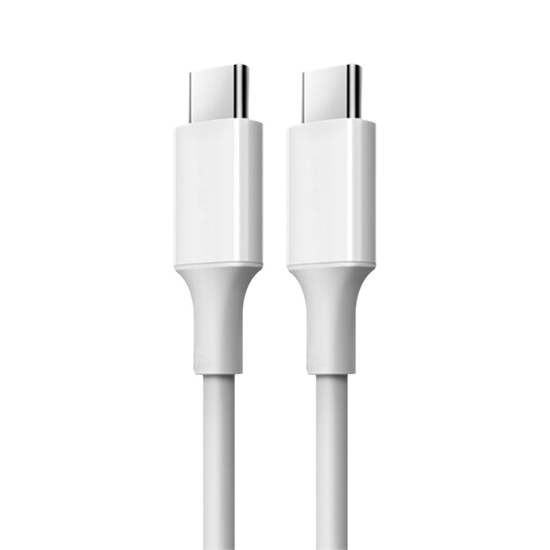 Color blanco USB C a cable rápido de la carga de C con la chaqueta de PVC 20V 3A 60W
