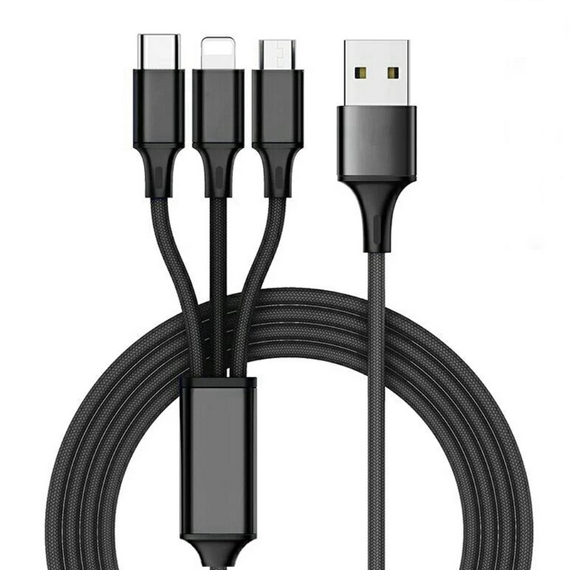 3 en 1 dato de la carga por USB 2.4A telegrafíe el tipo ODM portuario multi del OEM de la función de C