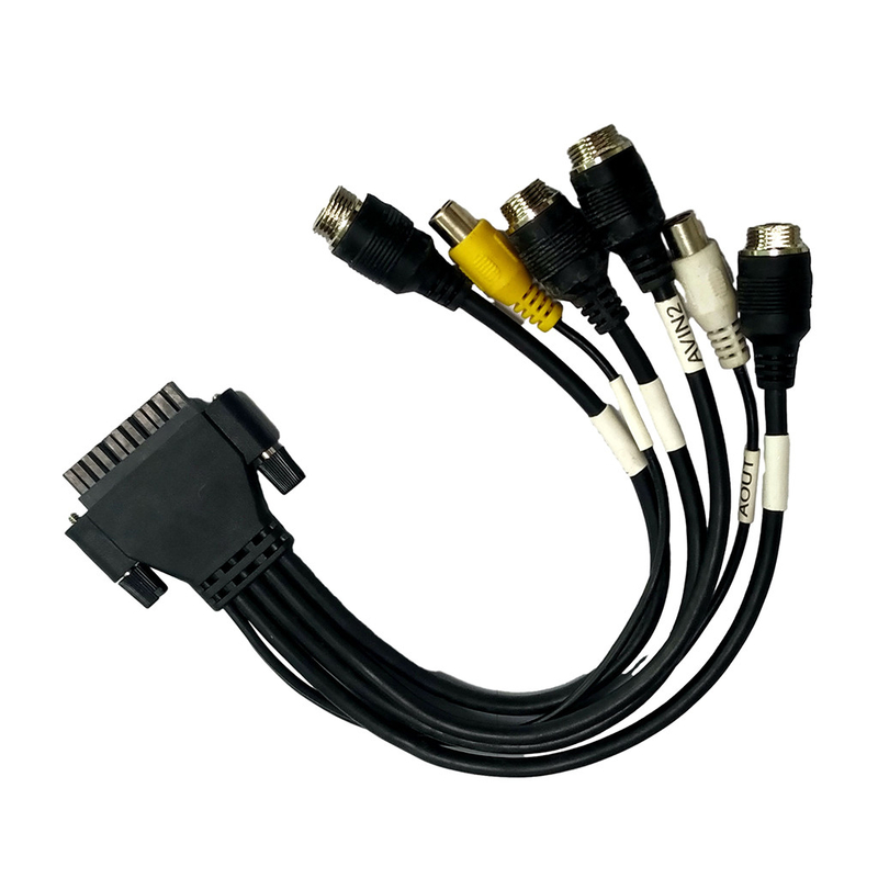 M12 modificados para requisitos particulares a las asambleas de cable de RCA Overmolding atornillan la fijación de color negro