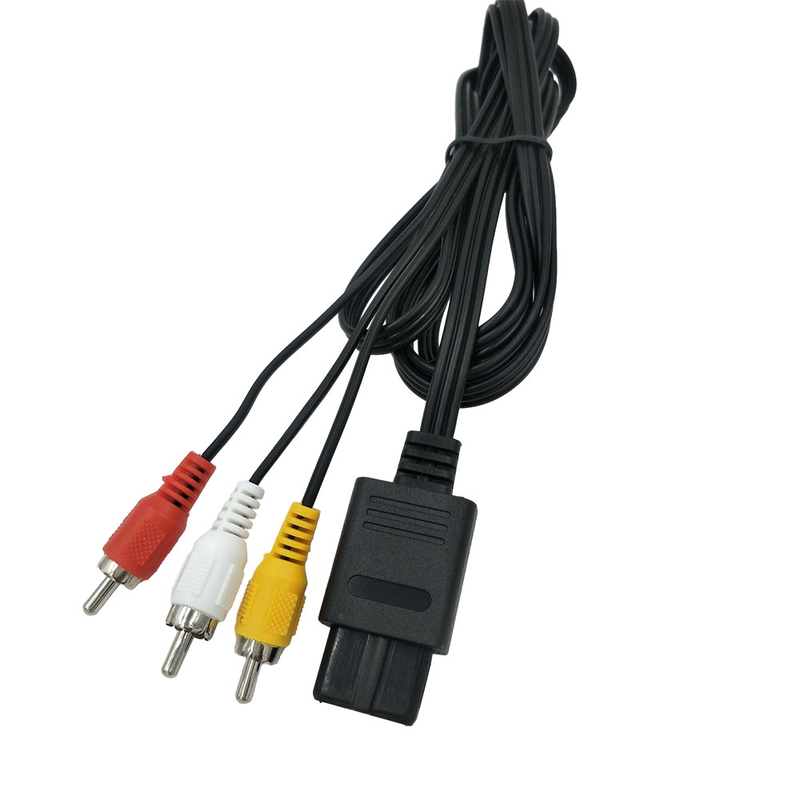 cable de audio y vídeo de los 6ft Gamecube, sistema de pesos americano de cordón compuesto para Nintendo 64 N64