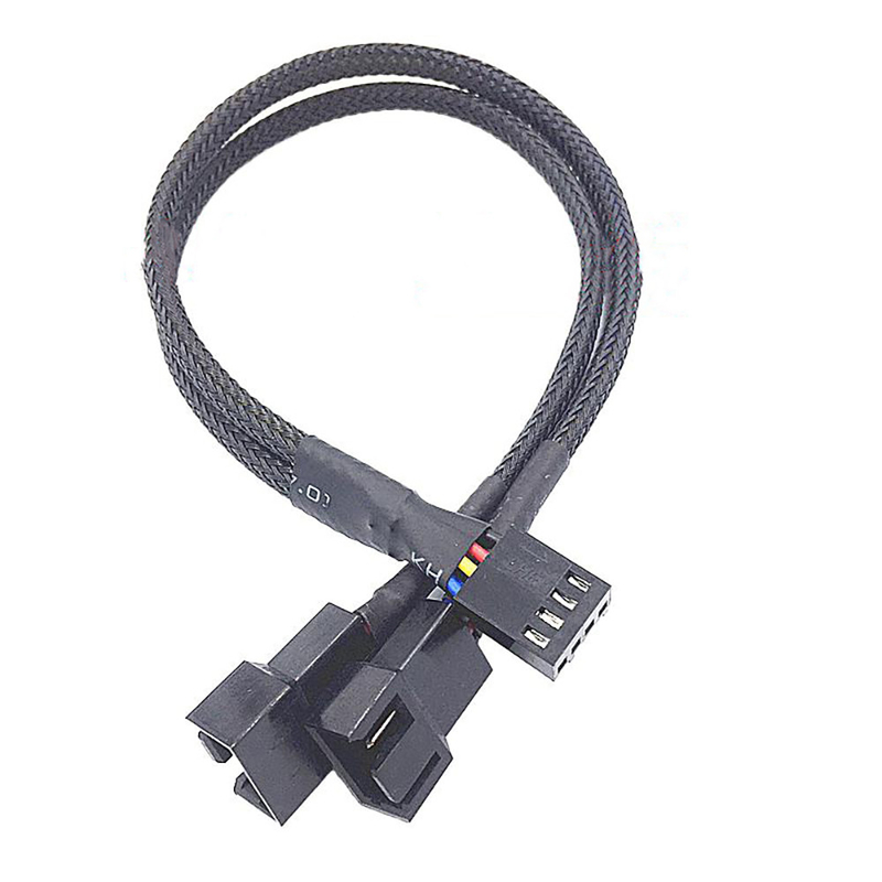 Protección Bylon 2.54mm Pitch 4 Pin Arneses de alambre 30cm longitud Color negro para el ventilador de la computadora
