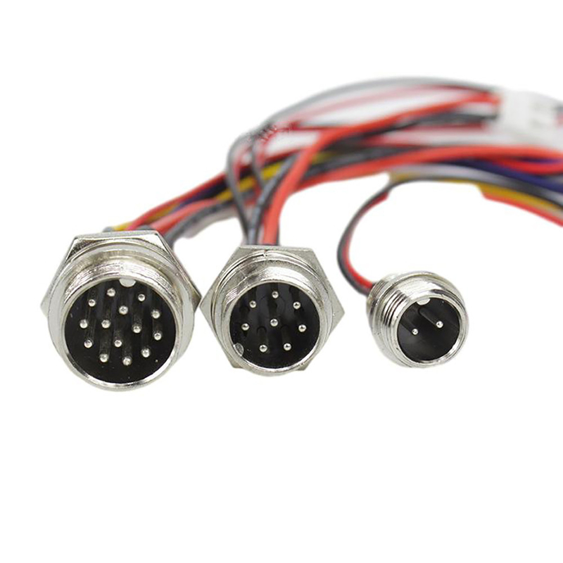 Conector M16 ensamblaje de cable a prueba de agua hombre y mujer derecho delantero montado arnés de cableado